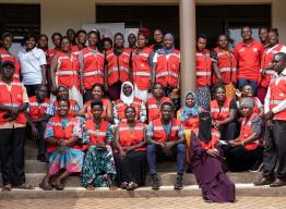 Uganda Red Cross Society volunteers from Wakiso newly trained in CBS to support the 2025 Ebola outbreak response.