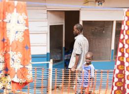 A father and son with mpox isolate themselves and receive treatment at the Mama Elikya mpox treatment centre in Equateur in July 2024.