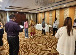 Representatives from National Societies and health authorities in Bangladesh, Nepal, Indonesia and Sri Lanka take part in a regional epidemic preparedness training in June 2025.