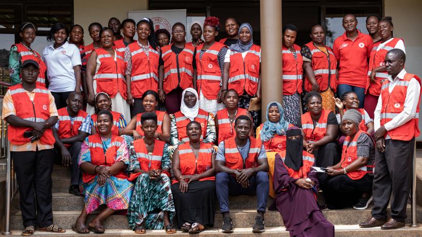 Uganda Red Cross Society volunteers from Wakiso newly trained in CBS to support the 2025 Ebola outbreak response.