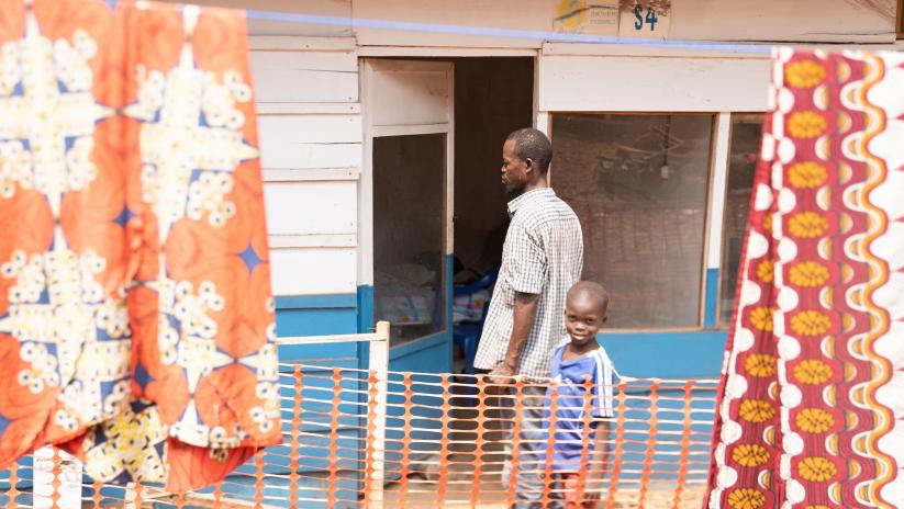 A father and son with mpox isolate themselves and receive treatment at the Mama Elikya mpox treatment centre in Equateur in July 2024.